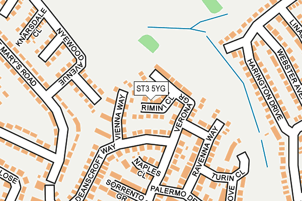 ST3 5YG map - OS OpenMap – Local (Ordnance Survey)