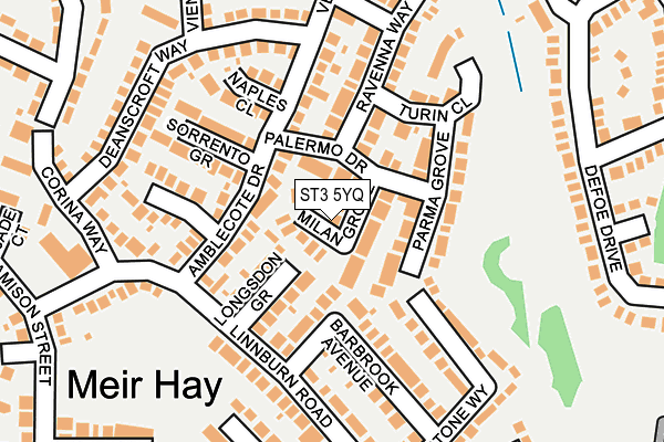 ST3 5YQ map - OS OpenMap – Local (Ordnance Survey)