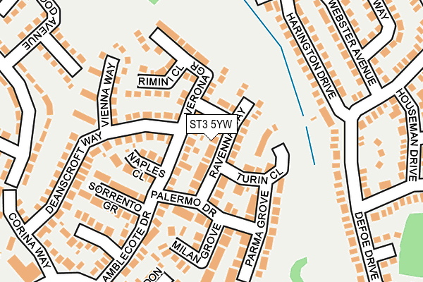 ST3 5YW map - OS OpenMap – Local (Ordnance Survey)