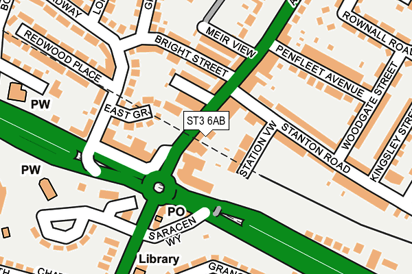 ST3 6AB map - OS OpenMap – Local (Ordnance Survey)