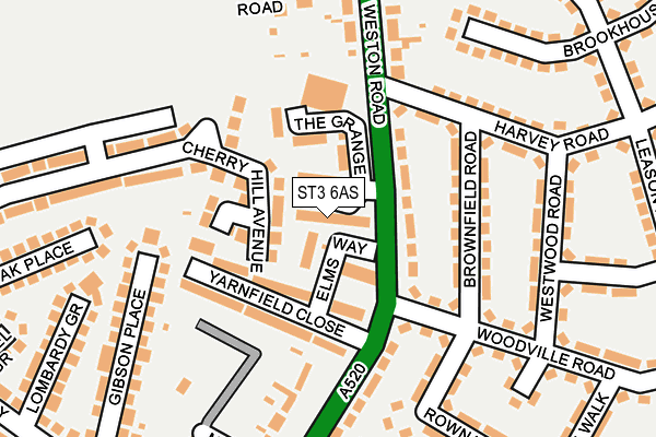 ST3 6AS map - OS OpenMap – Local (Ordnance Survey)