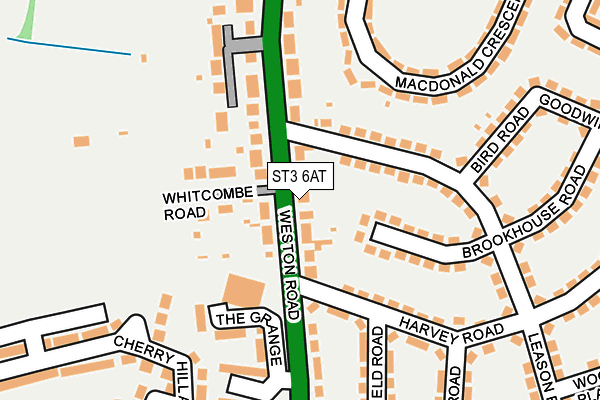 ST3 6AT map - OS OpenMap – Local (Ordnance Survey)