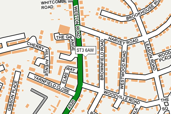 ST3 6AW map - OS OpenMap – Local (Ordnance Survey)