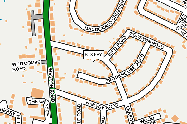 ST3 6AY map - OS OpenMap – Local (Ordnance Survey)