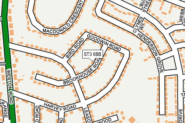ST3 6BB map - OS OpenMap – Local (Ordnance Survey)