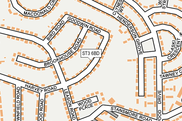 ST3 6BD map - OS OpenMap – Local (Ordnance Survey)