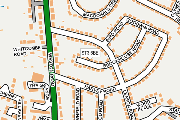 ST3 6BE map - OS OpenMap – Local (Ordnance Survey)