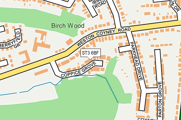 ST3 6BF map - OS OpenMap – Local (Ordnance Survey)