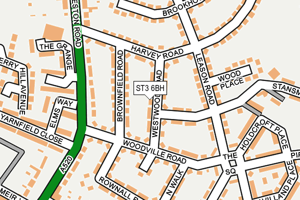 ST3 6BH map - OS OpenMap – Local (Ordnance Survey)