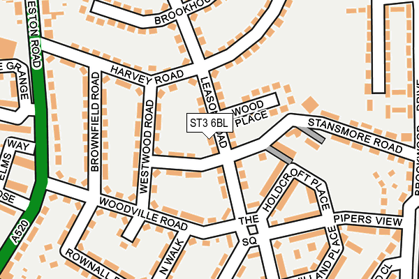 ST3 6BL map - OS OpenMap – Local (Ordnance Survey)