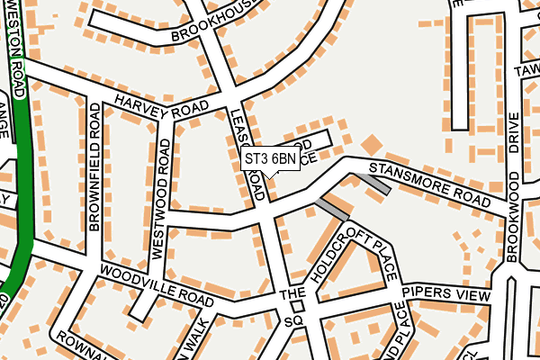 ST3 6BN map - OS OpenMap – Local (Ordnance Survey)