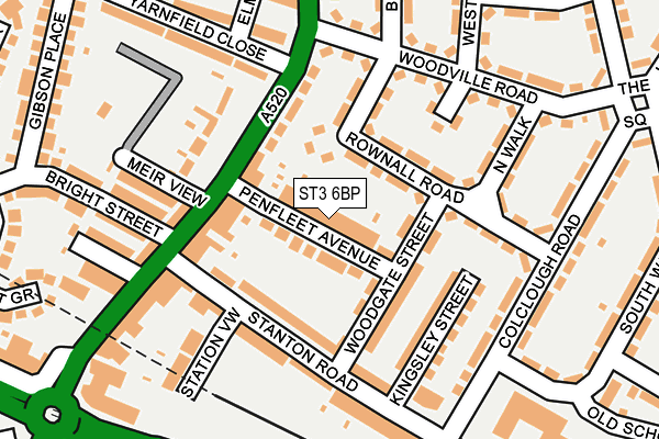 ST3 6BP map - OS OpenMap – Local (Ordnance Survey)