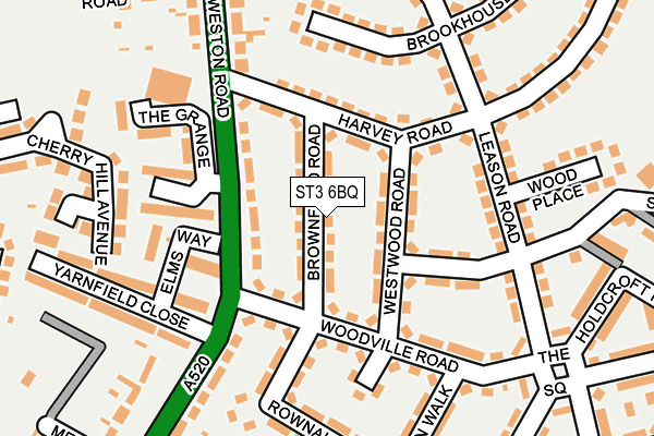 ST3 6BQ map - OS OpenMap – Local (Ordnance Survey)