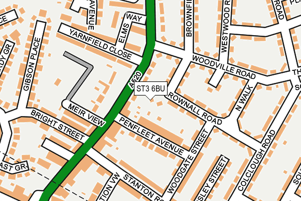 ST3 6BU map - OS OpenMap – Local (Ordnance Survey)