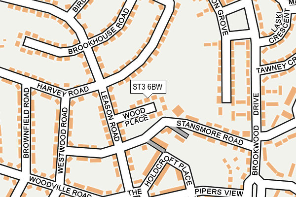 ST3 6BW map - OS OpenMap – Local (Ordnance Survey)