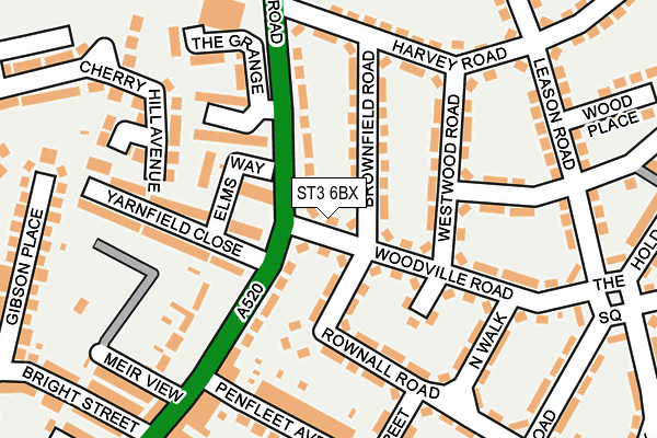 ST3 6BX map - OS OpenMap – Local (Ordnance Survey)