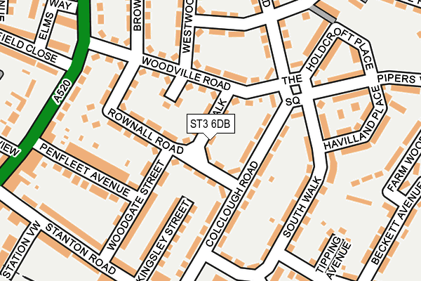 ST3 6DB map - OS OpenMap – Local (Ordnance Survey)