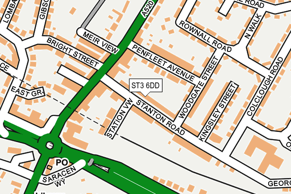 ST3 6DD map - OS OpenMap – Local (Ordnance Survey)