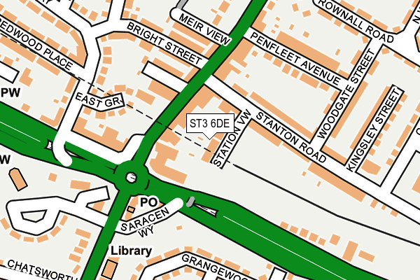 ST3 6DE map - OS OpenMap – Local (Ordnance Survey)