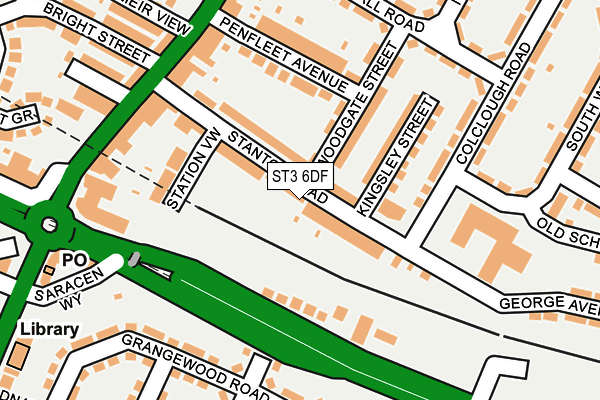 ST3 6DF map - OS OpenMap – Local (Ordnance Survey)