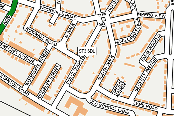 ST3 6DL map - OS OpenMap – Local (Ordnance Survey)