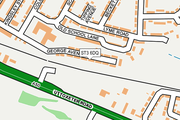 ST3 6DQ map - OS OpenMap – Local (Ordnance Survey)