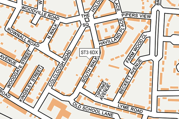 ST3 6DX map - OS OpenMap – Local (Ordnance Survey)
