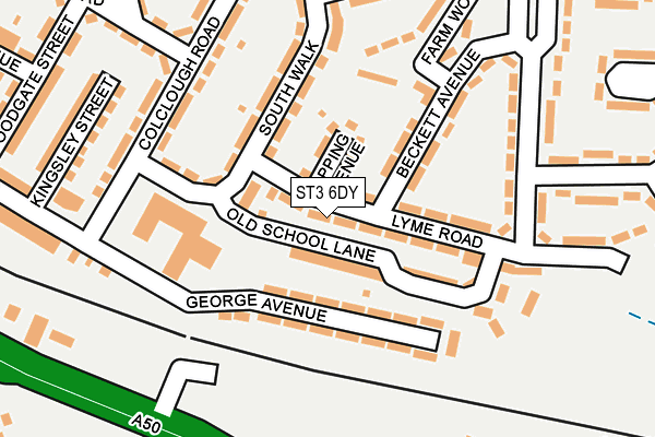 ST3 6DY map - OS OpenMap – Local (Ordnance Survey)