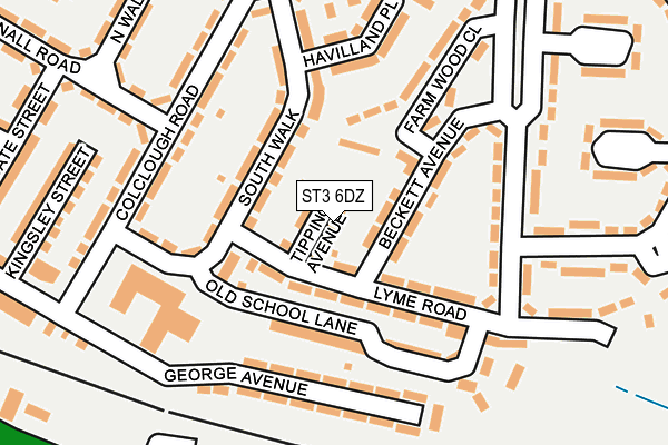 ST3 6DZ map - OS OpenMap – Local (Ordnance Survey)