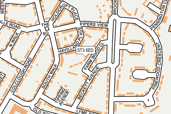 ST3 6ED map - OS OpenMap – Local (Ordnance Survey)