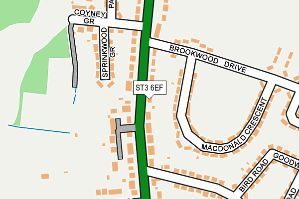 ST3 6EF map - OS OpenMap – Local (Ordnance Survey)