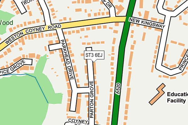 ST3 6EJ map - OS OpenMap – Local (Ordnance Survey)