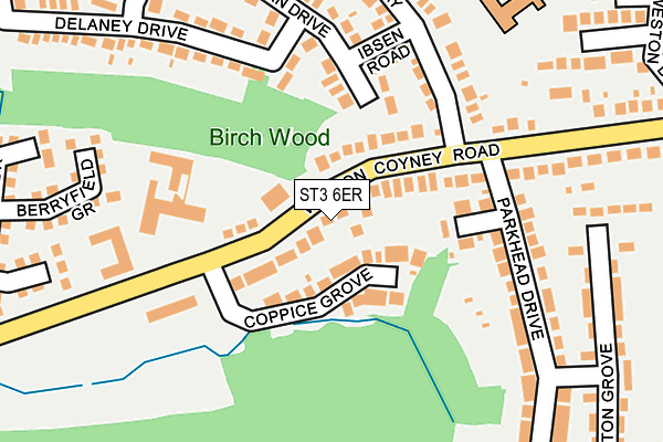 ST3 6ER map - OS OpenMap – Local (Ordnance Survey)