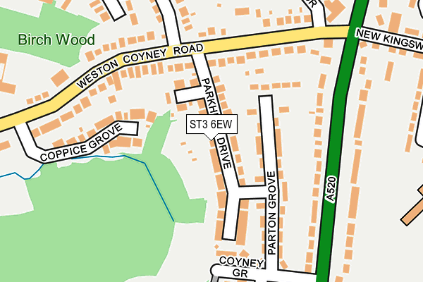 ST3 6EW map - OS OpenMap – Local (Ordnance Survey)