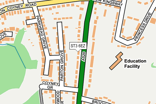 ST3 6EZ map - OS OpenMap – Local (Ordnance Survey)