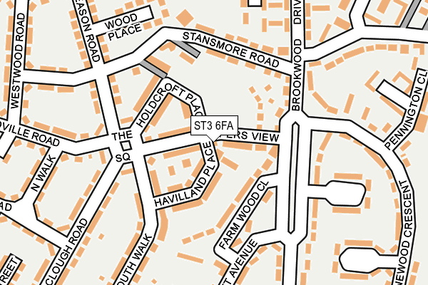 ST3 6FA map - OS OpenMap – Local (Ordnance Survey)