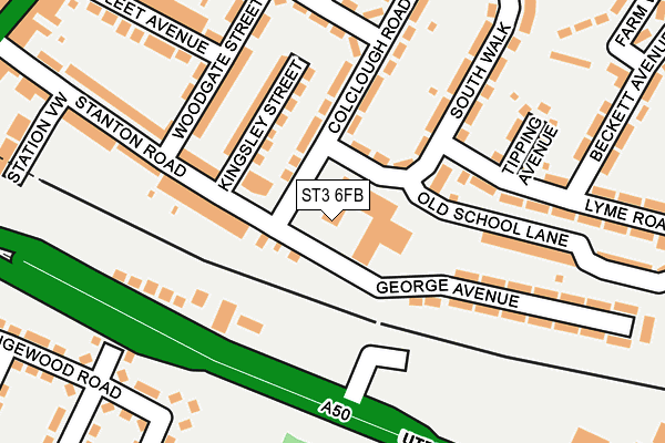 ST3 6FB map - OS OpenMap – Local (Ordnance Survey)