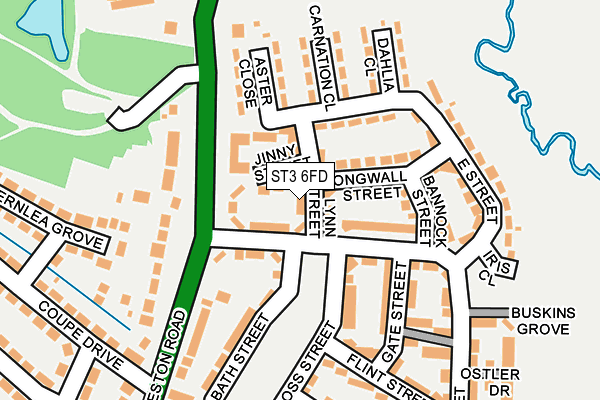 ST3 6FD map - OS OpenMap – Local (Ordnance Survey)