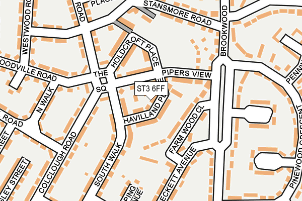 ST3 6FF map - OS OpenMap – Local (Ordnance Survey)