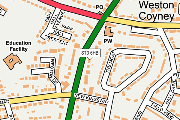 ST3 6HB map - OS OpenMap – Local (Ordnance Survey)