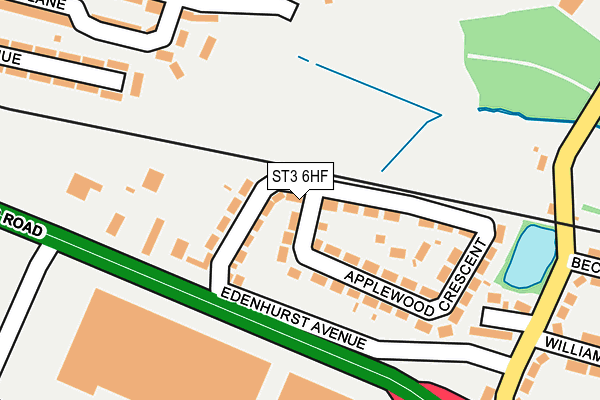 ST3 6HF map - OS OpenMap – Local (Ordnance Survey)