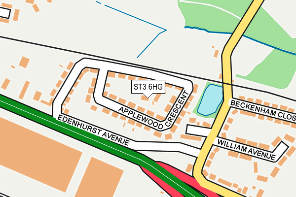 ST3 6HG map - OS OpenMap – Local (Ordnance Survey)