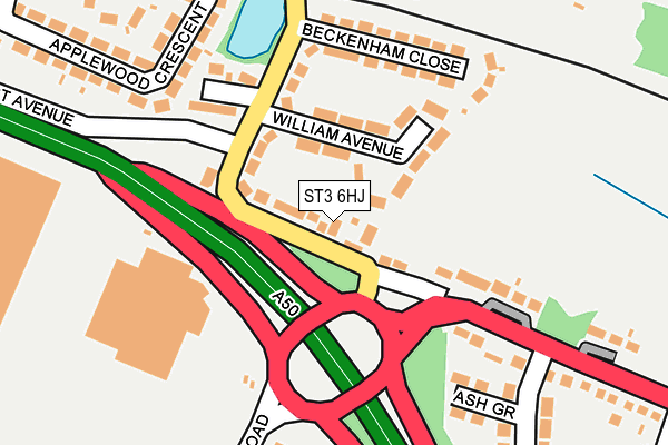 ST3 6HJ map - OS OpenMap – Local (Ordnance Survey)
