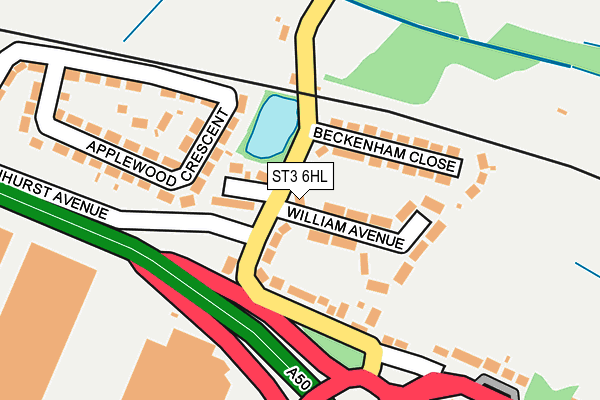 ST3 6HL map - OS OpenMap – Local (Ordnance Survey)