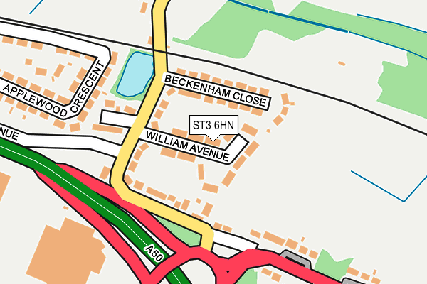 ST3 6HN map - OS OpenMap – Local (Ordnance Survey)