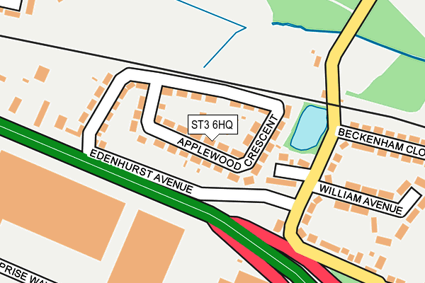 ST3 6HQ map - OS OpenMap – Local (Ordnance Survey)