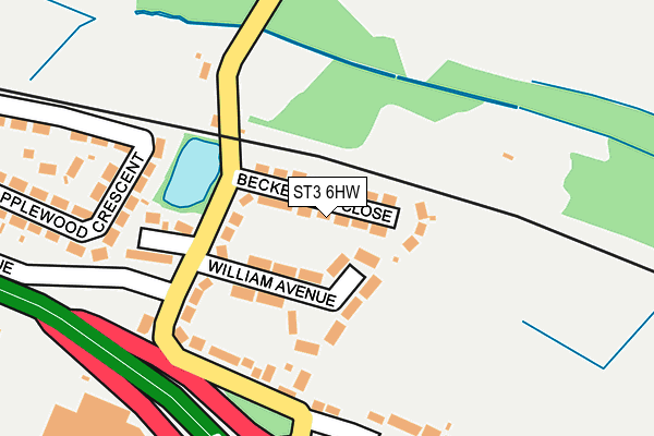 ST3 6HW map - OS OpenMap – Local (Ordnance Survey)
