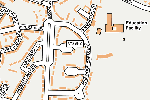 ST3 6HX map - OS OpenMap – Local (Ordnance Survey)