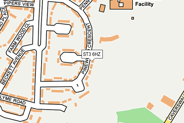 ST3 6HZ map - OS OpenMap – Local (Ordnance Survey)