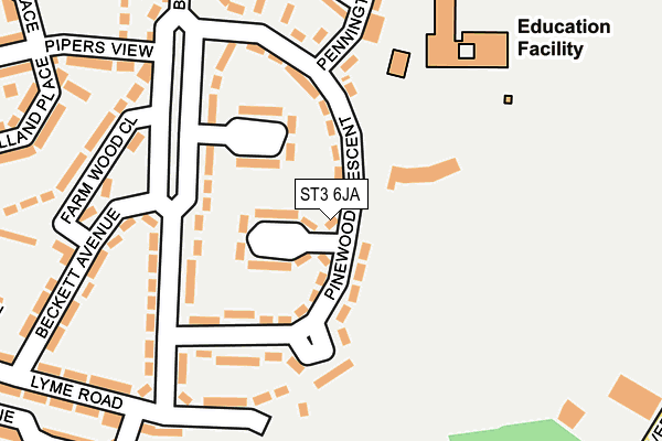 ST3 6JA map - OS OpenMap – Local (Ordnance Survey)